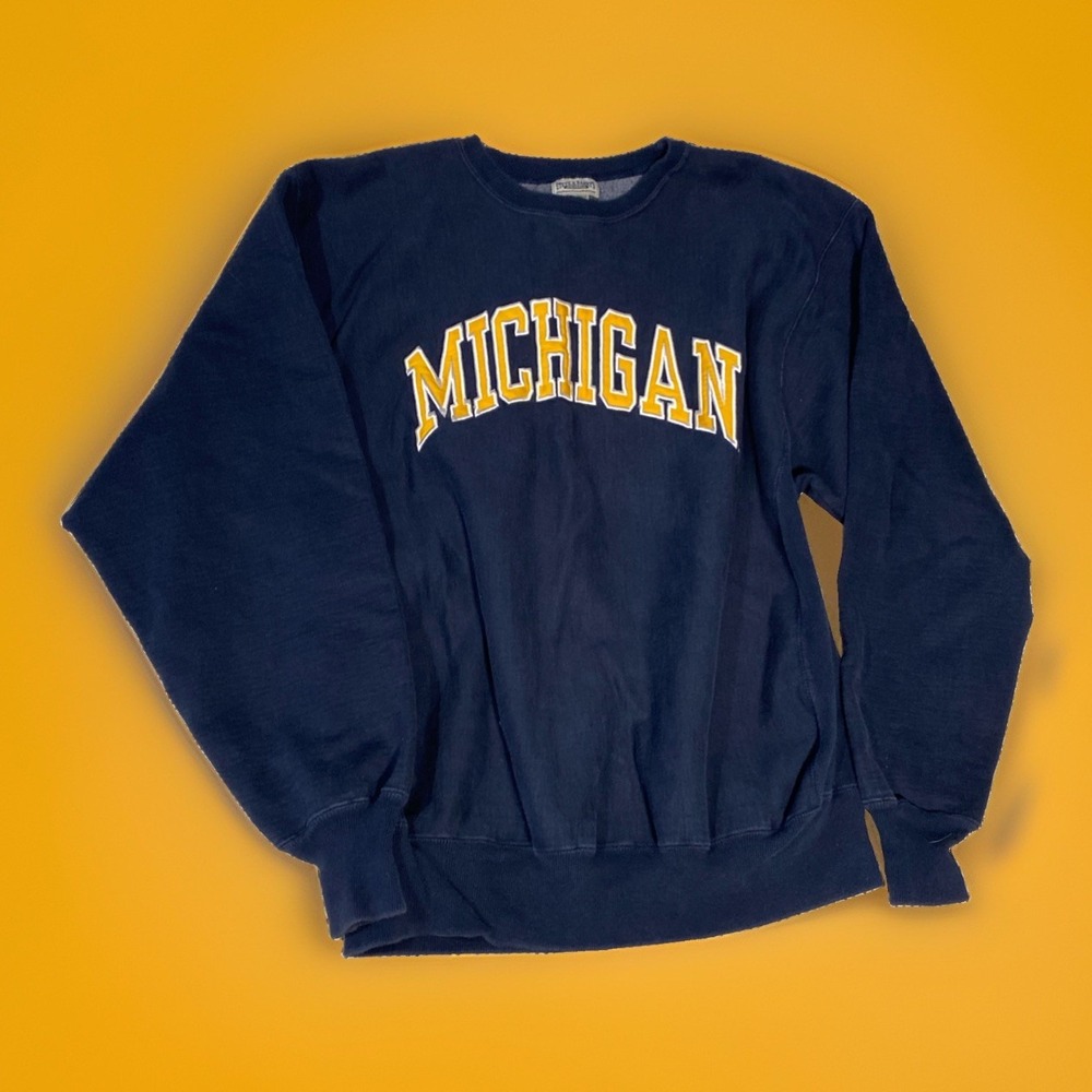Steve & Barry's Vintage 90's Michigan Big Spellout Crewneck Sweatshirt Men's XL